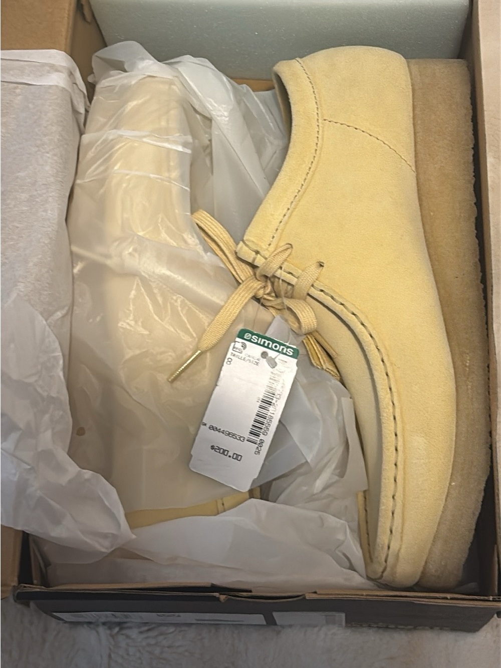 Men's Suede Casual Lace-Up Shoes in Pale Yellow